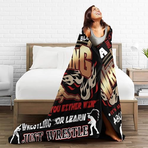 Wrestling Blanket Wrestling Gifts for Men Boys Wrestling Coach Wrestling Fans Wrestling Throw Blanket Soft Cozy Fluffy Warm Blanket for Sofa Couch Bed Decor Christmas Birthday Gifts 50"X40" - Image 7