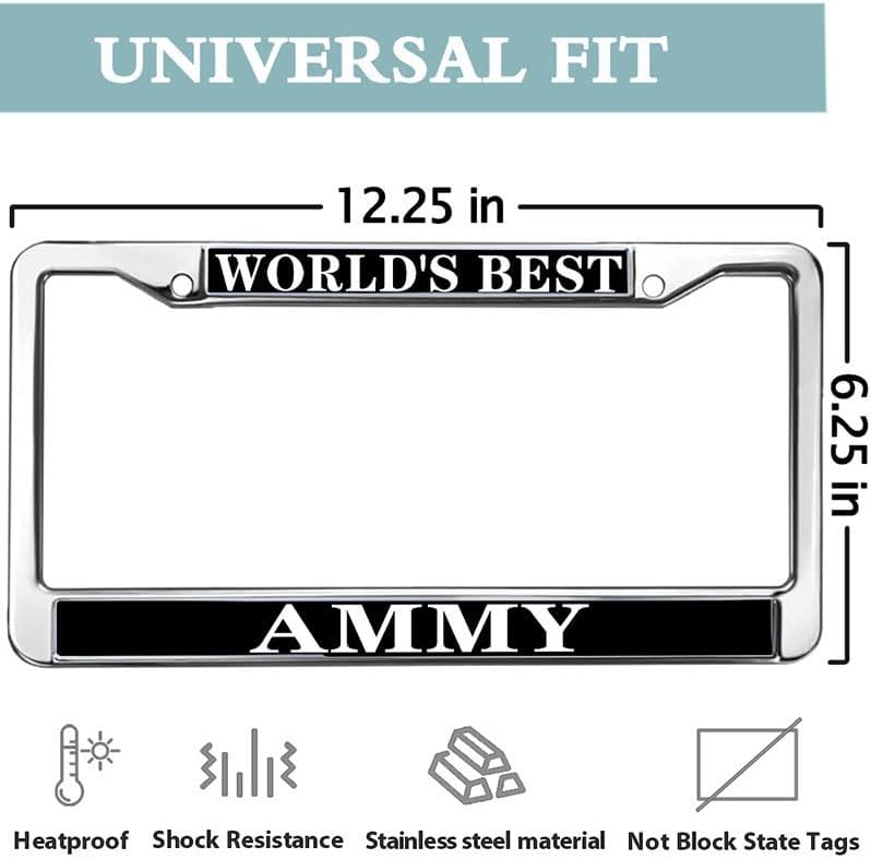 World's Best Chrome License Plate Frame Metal Woman Girl Gift License Plate Frame for Women Wife Mom