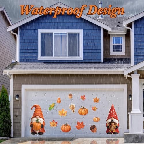Flutesan 16 Pcs Fall Garage Door Magnets, 26" Thanksgiving Gnome Pumpkin - Image 6