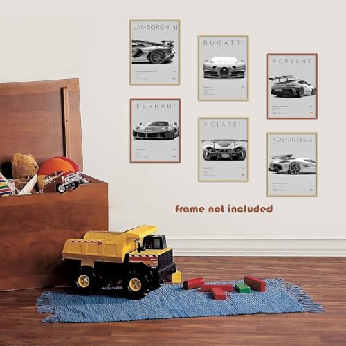 CSLGQGV Car Poster Vintage Racing Car Wall Art Supercar Canvas Prints Painting For Men Room Pictures Guys Dorm Room Aesthetics Decor Bedroom Office (Unframed,8×10inch,6pcs) - Image 6