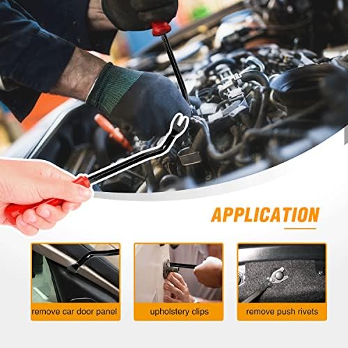 GOOACC 120PCS Car Bumper Push Retainer Clips & Nylon Fasteners Rivet Kit 6mm 7.6mm 8mm 8.8mm 10mm Door Trim Panel Clips , 1PC Fastener Remover, Black - Image 6