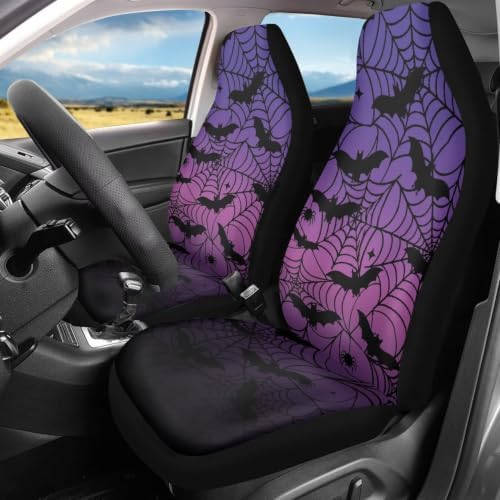 Purple Black Bat Car Seat Covers for Front Seats Soft
