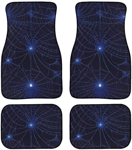 Blue Spider Web Car Rubber Floor Mat 4PCS