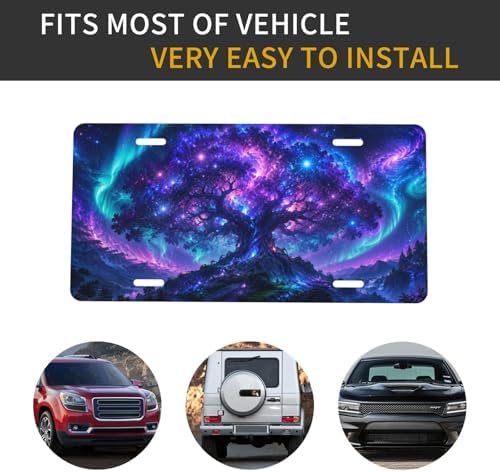 Galaxy Tree Life License Plate - 6x12 Inch Aluminum Novelty Decorative Vanity Metal Front Car Plate for Women Men - Image 4