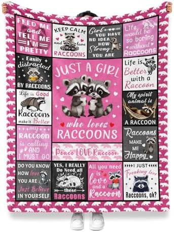 Jekeno Raccoon Gifts for Women Man, Soft Cozy Plush Throw Blanket 50"x60" - Image 3