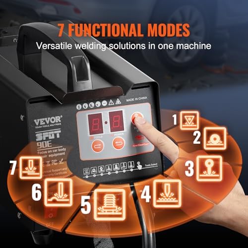 VEVOR Spot Welder Dent Puller, 3KW Stud Welder Dent Repair Kit with 2 Welding Guns, Auto/Manual Welding & 7 Modes, 110V Auto Body Spot Welding Dent Repair Machine for Car, Truck Dent Repair - Image 3
