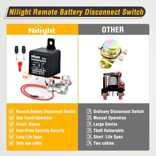 Nilight Remote Battery Disconnect Switch 12V 200A