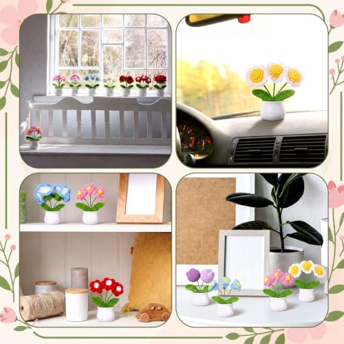 Suncalla 20 Pcs Crochet Flowers Bulk Crochet Floral Bouquet Thank You Gifts - Image 6