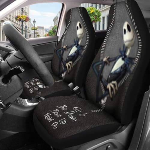 GENANY Gothic Skeleton Suit Car Seat Covers, 2-Piece Front Seat Set