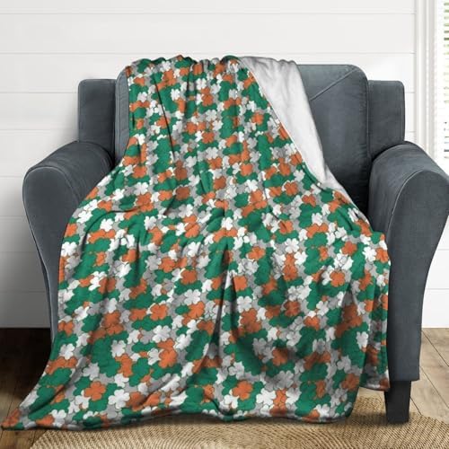 Socira Happy St. Patrick's Day Clover Blanket Throw Blanket Happy St. Patrick's Day Clover Gifts for Women Men Soft Sofa Throws for Travel Camping Bed Home Decor Car Birthday Gift 40"*50" （100*130cm） by Socira