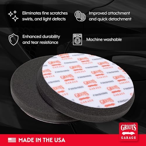 Griot's Garage 5.5" Black Foam Finishing Pads for Car Polishing and Detailing, Buffing Pads for Paint Correction and Sealant Application, 10518, Set of 2 - Image 3