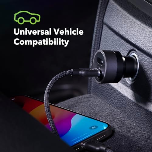 Mophie 42W Dual USB-C + USB-A Car Charger, Universal AUX Compatibility