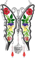 KY&BOSAM New Butterfly Suncatcher Stain Glass World`s Best Grandma Butterfly Suncatcher Hanging for Window Wind Chime Gifts for Grandma Mother`s Day Valentine's Birthday Christmas Thanksgiving by KYBOSAM