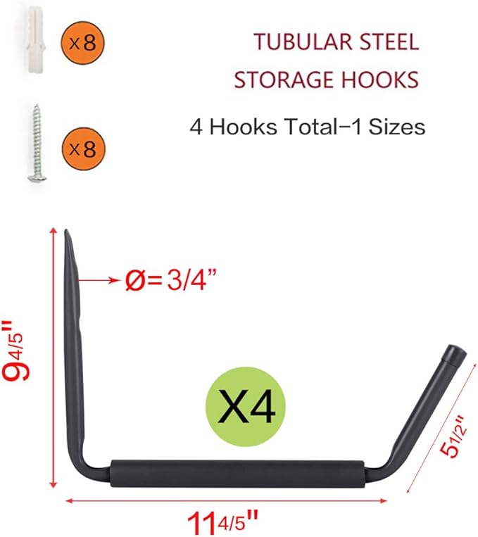 Wintek Heavy Duty Giant Arm Hang-It-All Wall Mount Storage Hook Rack - Image 2