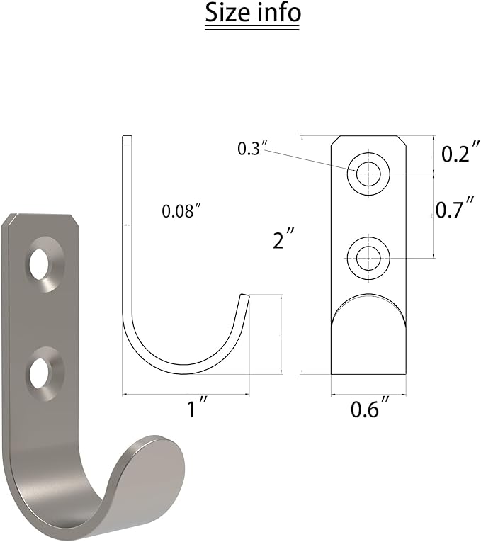 Wall Hooks Coat Hook Robe Hanging Robe & Towel Hooks, Utility Hooks Indoor - Image 3