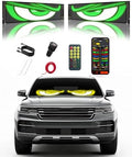 Devil Eyes Light for Windshield: 23.4"x4.7" LED Sign with APP & Remote Control - 5V USB Programmable Digital Lighting Display, Cool Decor for Cars, SUVs & Trucks (2 Pcs)