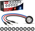 Nilight 3/4 Inch Dual Color Marker Light Red Brake Blue Clearance Lights