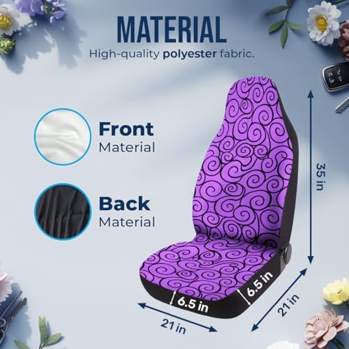 GENANY Fantasy Fruit Emblems Car Seat Covers, 2-Piece Front Seat Set