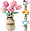 Suncalla 4 Sets Crochet Knitting Tulip Bouquet with Vase 7" by Unknown