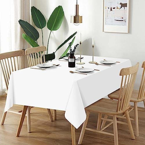 QIKSION 6 Pack White Plastic Table Cloth Disposable, White Tablecloth - Image 2