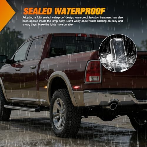 Nilight Wheel Fender Side Marker Lights Compatible With 2010-2018 Dodge Ram