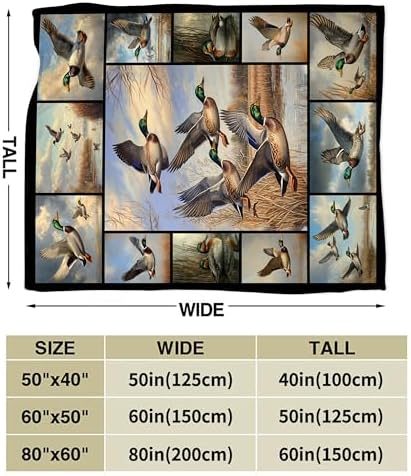 Mallard Blanket Mallards Throw Blankets Wild Duck Collage Print Cozy Fleece Flannel Stuff Plush Lightweight Bedding Lover Gifts for Men Women Adults for Couch Sofa Bed Decor 60"X80" - Image 7