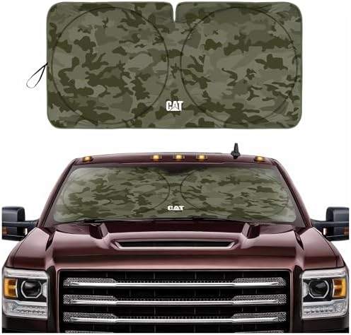 Windshield Sun Shade for GMC Sierra 3500 2015-2019, Foldable Front Window Sunshade, UV Heat Blocker, Interior Protection Sun Shield, Keeps Truck Cab Cool, Heavy-Duty Truck Accessory - Green Camo