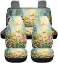 Butterfly Vibrant Floral Pattern Car Accessories Car Seat Covers Front Rear Breathable Seat Covers Universal Fits for Truck, Sedan, SUV Auto Interior Protector