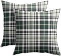 Christmas Plaid Pillow Covers 18x18 Set of 2 Green Highly Absorbent by Unknown