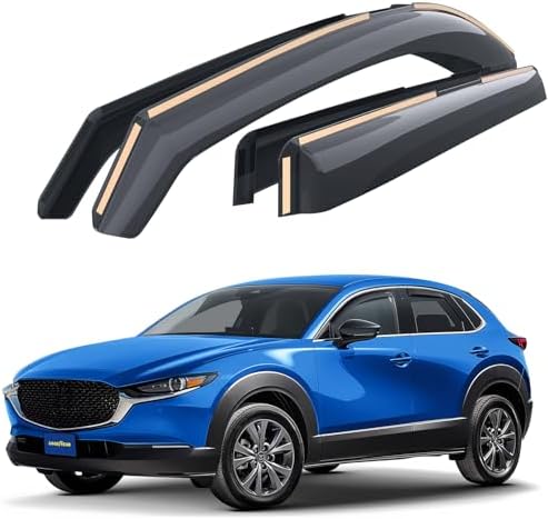 Goodyear Shatterproof in-Channel Window Deflectors for Mazda CX-30 2020-2026, Rain Guards, Window Visors for Cars, Vent Deflector, Car Accessories, 4 pcs - GY009010