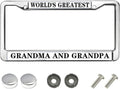 World's Best Grandpa Grandma License Plate Frame Customizable Grandpa Grandma Gifts Metal Chrome Auto License Plate Frame Cover