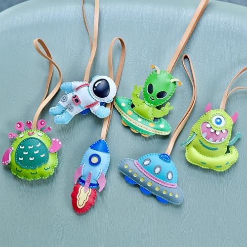 Universe Leather Bag Charm - Unique Purse Charm Keychain for Backpacks