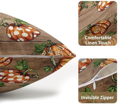 Fall Thanksgiving Pillow Covers 12x20 Set of 2 Highly Absorbent Orange - Image 5