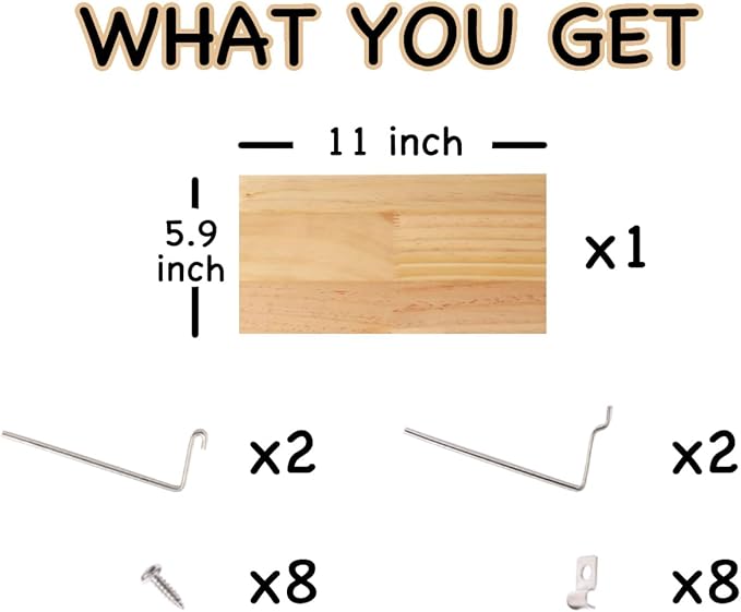 Shelves for PegBoard, Pine Wooden Pegboard Shelf Wall Organizer, Wooden Board - Image 3