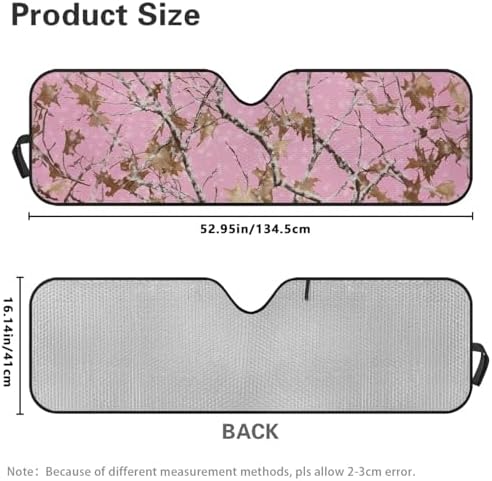 Renewold Automotive Windshield Sunshade for Jeep Wrangler JK JKU JL JLU 1997-2023 2&4 Door Jeep Gladiator JT 2020-2023 Pink Camo Hunting Sun Shade for Car Window Car Accessories Auto Sun Visor Shield