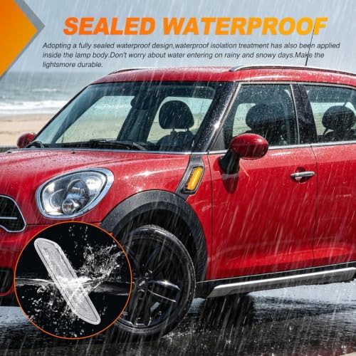 Nilight Fender Side Marker Lights 2PCS for 2011-2016 MINI Cooper R60