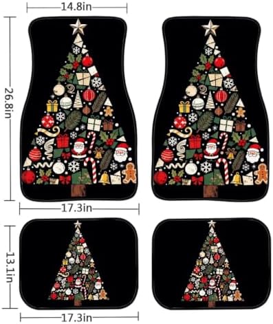 Christmas Tree Car Floor Mats Set of 4