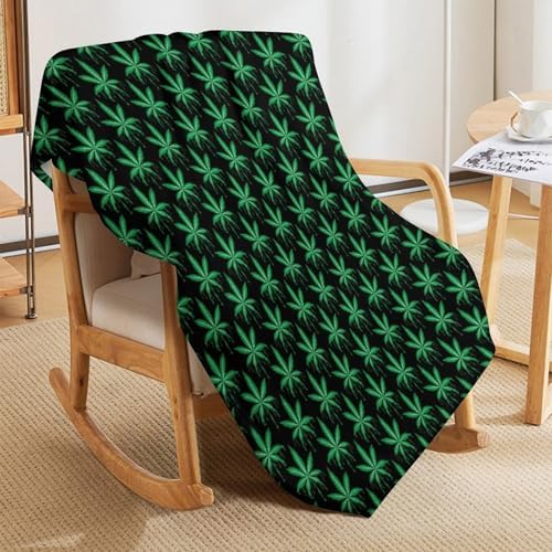 Socira Marijuanas Leaf Weed Blanket Throw Blanket Marijuanas Leaf Weed Gifts for Women Men Soft Sofa Throws for Travel Camping Bed Home Decor Car Birthday Gift 60"*80"（150 * 200cm） - Image 4