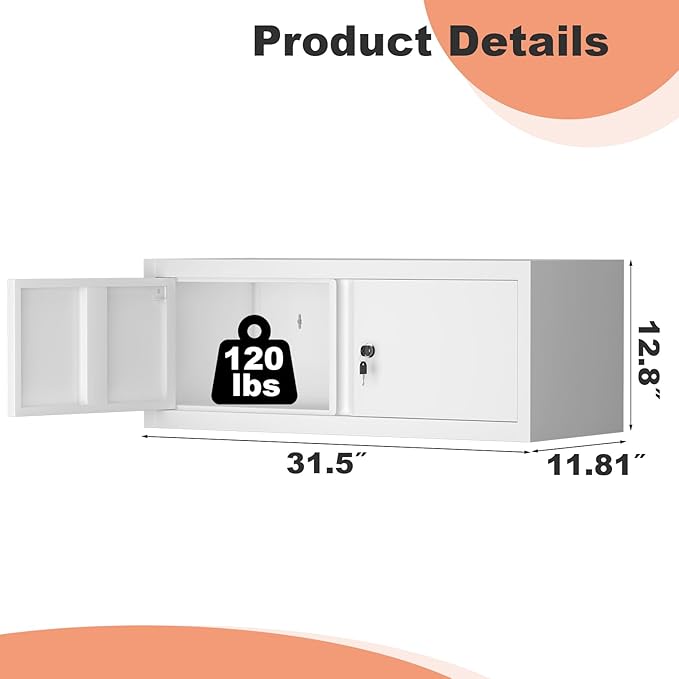 LUCYPAL Metal Storage Cabinet, Garage Wall Mounted Storage Cabinet - Image 3