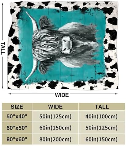 Highland Cow Throw Blanket Fleece Flannel Stuff Plush Gifts 40"X50" - Image 7