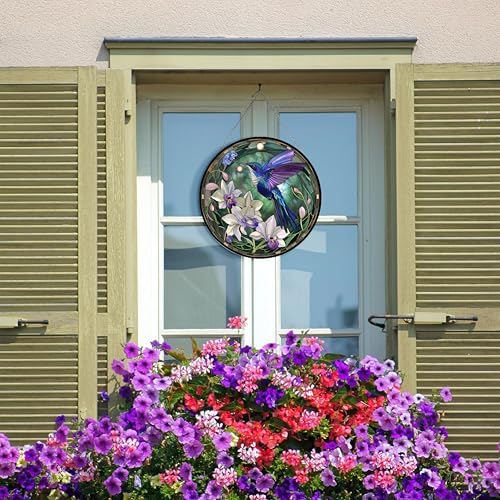 Hummingbird Suncatcher Stained Glass Window Hangings for Women Mom Red Birds Sun Catchers Colorful Ornament Bird Lovers Gift Gifts for Women Mom Wife - Image 6