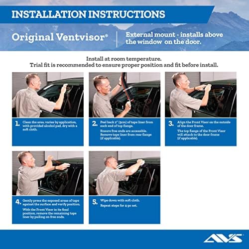 Auto Ventshade [AVS] Outside Mount Rain Guards for 2018 - 2022 Hyundai Accent | Window Vent Visors, 4 pcs. - Smoke | 94741