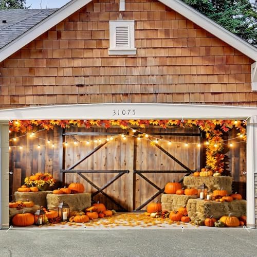 Fall Thanksgiving Garage Door Cover Decorations Backdrop 7x16ft Large - Image 7