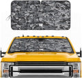 Windshield Sun Shade for Ford F-250 2015-2020, Foldable Front Window Sunshade, UV Heat Blocker, Interior Protection Sun Shield, Keeps Truck Cab Cool, Heavy-Duty Truck Accessory - Gray Camo