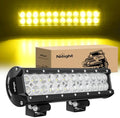 Nilight LED Light Bar 12 Inch 72W Spot Flood Combo Yellow Beam