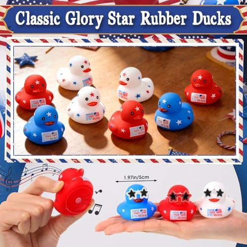 Liliful 48 Sets Patriotic Rubber Ducks Veteran Day Gifts - Image 2
