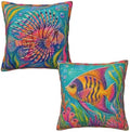 Colorful Lionfish Throw Pillow Covers 18x18 inch Set of 2 by Mshutbna