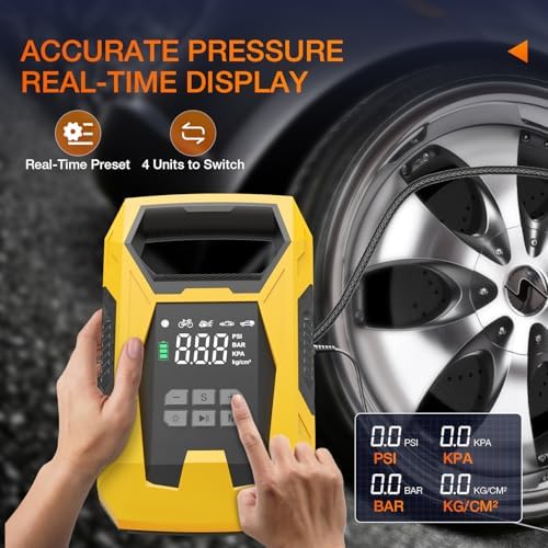 Nilight AC/DC Tire Inflator 110V/12V 150PSI Auto Shutoff Dual Power Supply