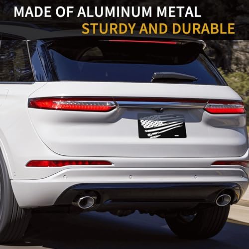 Front License Plate American Flag Black Vanity Plates Aluminum Cool
