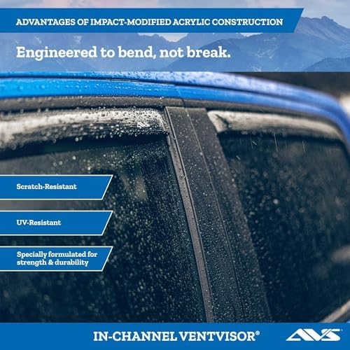 Auto Ventshade [AVS] In-Channel Rain Guards For 2016 - 2023 Toyota Tacoma ACCESS CAB ONLY | Window Vent Visors, 2 pcs. - Smoke | 192430